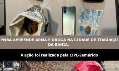 PM apreende arma e drogas após confronto em Itaguaçu da Bahia