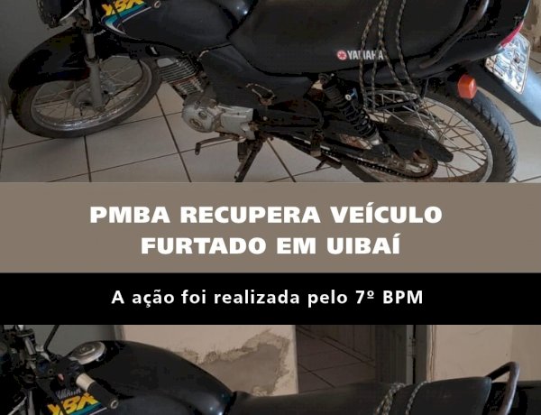Polícia recupera motocicleta furtada em área de matagal em Uibaí