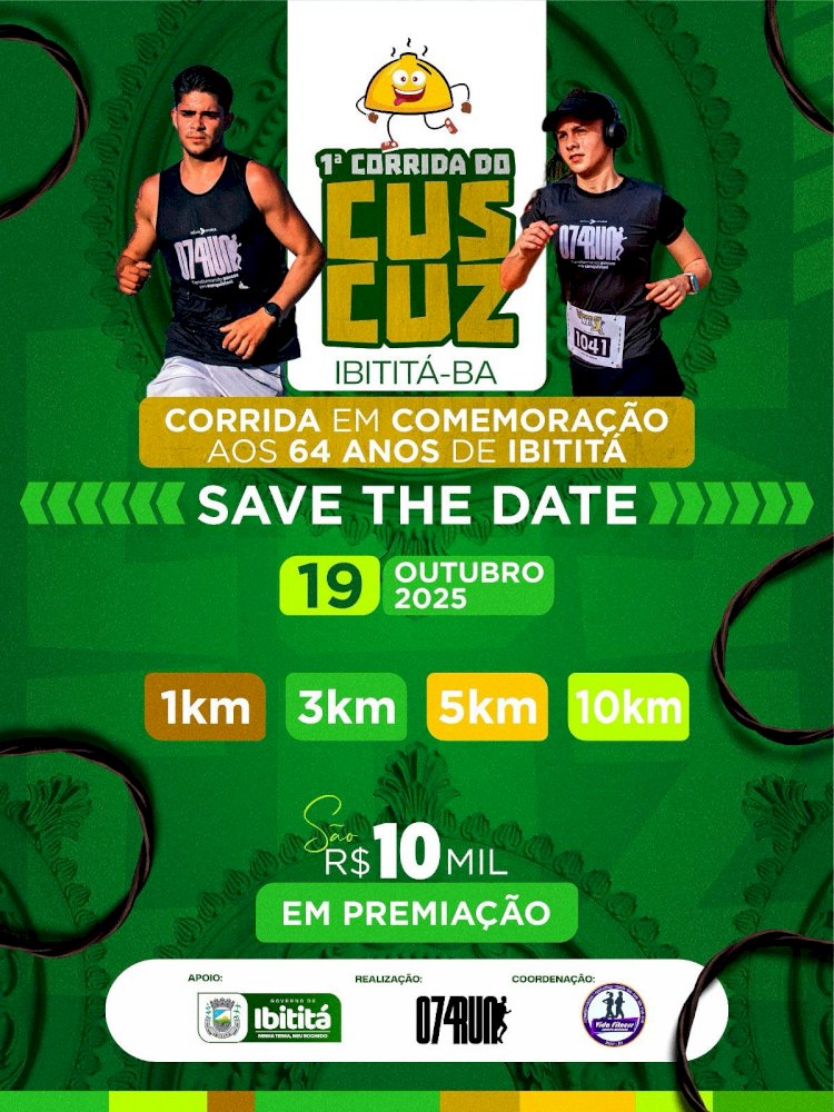 Corrida do Cuscuz celebra os 64 anos de Ibititá.